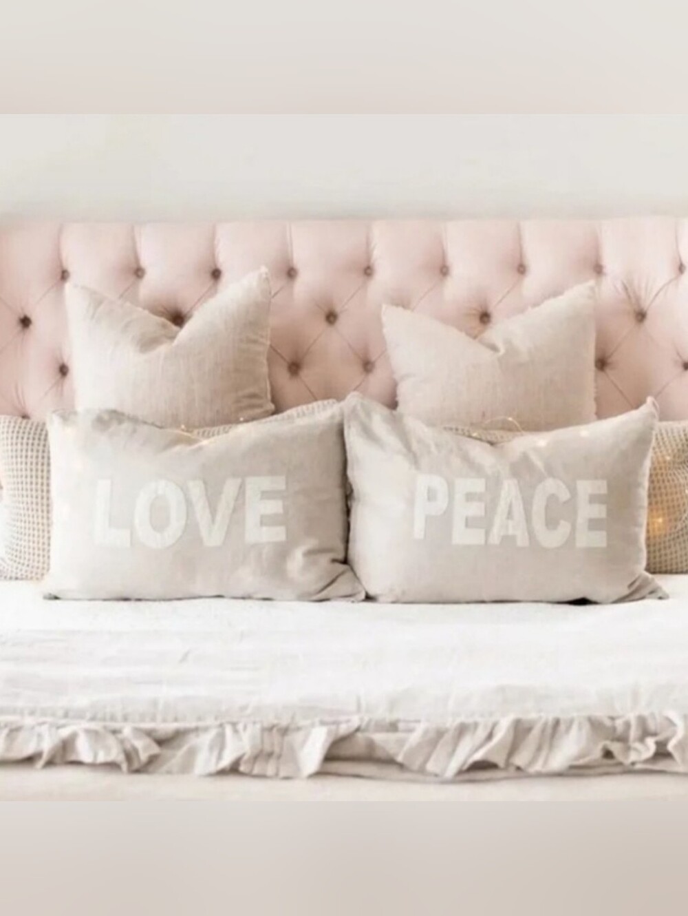 The Jilly Box Linen Peace And Love Pillowcases